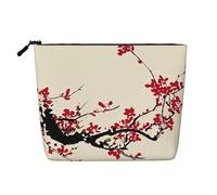 Bolsa de maquillaje reutilizable con estampado de voleibol azul, organizador de artículos de aseo de viaje, bolsa multiusos para almacenamiento diario de mujeres, Flor de cerezo floral japonés, Talla