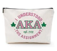 Bolsa de maquillaje rosa y verde con temática de hermandad para hermanas, bonita bolsa de cosméticos pequeña, regalo de hermandad para mejor amiga, esencial para niña negra, Regalo de hermandad de