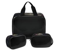 Bolsa de maquillaje translúcida con diseño de perro, astronauta, galaxia, espacio para mujeres y hombres, bolsa de aseo de ducha, 3 piezas, organizador de cosméticos de viaje, color, XL, Neceser de