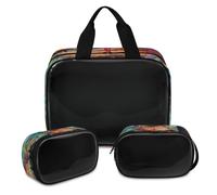 Bolsa de maquillaje translúcida para mujer y hombre, 3 piezas, organizador de cosméticos, artículos de aseo de viaje, artículos de tocador, color, XL, Neceser de maquillaje