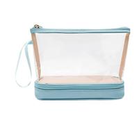 Bolsa de maquillaje transparente, bolsa de aseo transparente de viaje,Estuche de viaje de doble capa con cremallera | Bolsa de aseo de gran capacidad, estuche de maquillaje impermeable para arte