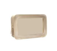 Bolsa de Maquillaje Transparente, Bolso de Tocador de Viaje, Bolsa de Cosméticos Impermeable de Viaje Oro, Pequeño Bolsa de Aseo Portátil para Viaje de Negocios, Acampar, Aviones