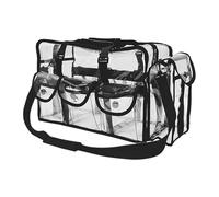 Bolsa de maquillaje transparente con cremallera | Correa impermeable de PVC | Set de viaje para maquilladores de PVC transparente | para eventos estadio, playa, sol, jabón, pinceles,