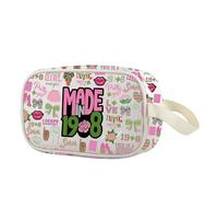 Bolsa de maquillaje transparente con personajes de hermandad griega, rosa y verde, regalo de hermandad de hermandad de meñiques, Fabricado en 08 Cbag Eu, Multifuncional: