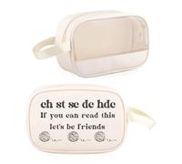 Bolsa de maquillaje transparente de ganchillo para coser, reutilizable, bolsa de maquillaje, Let's Be Friends Tb Uk, Bolsa de maquillaje transparente