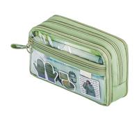 Bolsa de maquillaje transparente, estuche transparente de gran capacidad | Estuche con cremallera - Estuche portátil para lápices para niños, adolescentes, estudiantes, verde, ver descripción, Ver
