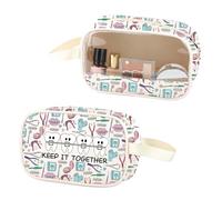 Bolsa de maquillaje transparente para dentista, ortodoncista, regalo de agradecimiento para ortodoncista, bolsa de cosméticos de piel sintética, Keep It Pu, No