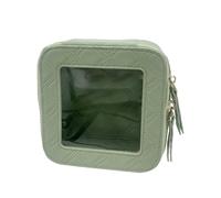 Bolsa de maquillaje transparente para mujer, organizador de maquillaje de viaje, bolsa de maquillaje pequeña impermeable para el cuidado de la piel con cremalleras para el uso diario, verde, small