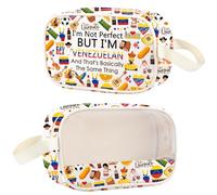 Bolsa de maquillaje transparente venezolana para amantes de Venezuela, regalo de viaje venezolano, bolsa con cremallera con bandera de Venezuela, I'm Venezuelan Cmb1, occidental
