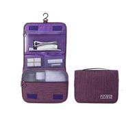 Bolsa De Maquillaje Travel Makeup Bags Women Waterproof Cosmetic Bag Toiletries Organizer Hanging Dry and Wet Separation Storage Bag Makeup Bag(Purple)