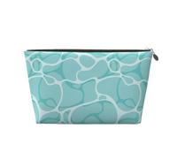 Bolsa de maquillaje turquesa con superficie de agua de mar, bolsas de cosméticos, bolsa de aseo de viaje, bolsa de maquillaje para mujeres, bolsa de maquillaje de cuero, bonita bolsa de maquillaje