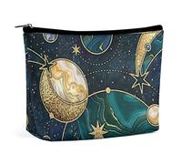 Bolsa de Maquillaje Vintage Cosmic Marble PU Leather Bolsa de cosméticos Impermeable para Bolso/Bolsa de Maquillaje/Neceser Moon Star Bolsa de Maquillaje de Viaje portátil para Mujeres