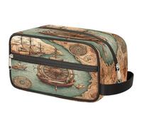 Bolsa de maquillaje vintage náutica para mujeres, hombres, niños, niñas, niños, niñas, niños, bolsa de lavado, organizador de artículos de aseo personal, bolsa de ducha, color, Talla única,