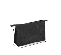 Bolsa de Maquillaje Waterproof Cosmetic Bag Women PU Leather Toiletry Make Up Organizer Travel Wash Bags Shower Makeup Storage Pouch(S - Black)