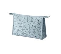 Bolsa de Maquillaje Waterproof Cosmetic Bag Women PU Leather Toiletry Make Up Organizer Travel Wash Bags Shower Makeup Storage Pouch(L-Blue)