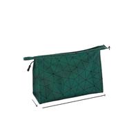 Bolsa de Maquillaje Waterproof Cosmetic Bag Women PU Leather Toiletry Make Up Organizer Travel Wash Bags Shower Makeup Storage Pouch(S - Dark Green)