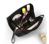 Bolsa De Maquillaje Women Cosmetic Bag Solid Color Korean Style Makeup Bag Pouch Toiletry Bag Waterproof Makeup Organizer Case Luxury Bag Makeup Bag(Black)