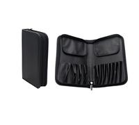 Bolsa de Maquillaje Zipper Cosmetic Makeup Bag Travel Toiletry Brush Wash Case Big Capicity Beauty Container Pouch Storage Organizer Waterproof(11-Hole PU)