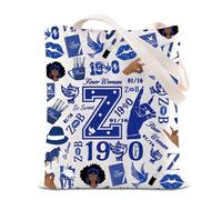Bolsa de maquillaje ZPB de hermandad griega, 1920, bolsa de maquillaje para mujer, regalo de parafernalia de hermandad, regalo Zeta Dove Gifts ZBP Social Worker Gift, Blanco, Z P Finer T