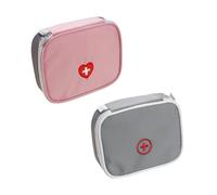 Bolsa de medicina de 2 piezas, botiquín de primeros auxilios, organizador cuadrado, mini bolsa de medicina de mano, bolsa de enfermería de múltiples compartimentos, bolsa de medicina de viaje.