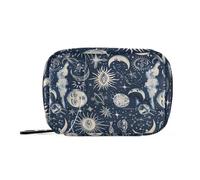 Bolsa de medicina de astrología con compartimentos desmontables, práctico organizador de pastillas pequeño