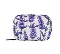 Bolsa de medicina de flores de lavanda morada con compartimentos desmontables, práctico organizador de bolsas de viaje para viajes