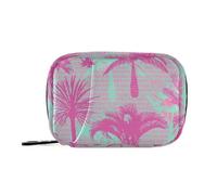 Bolsa de medicina de palma tropical rosa para bolso con compartimentos desmontables, organizador acoplable, estuche de viaje para bolso