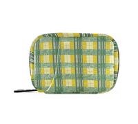 Bolsa de medicina moderna de pata de gallo amarillo verde lima para cartera con compartimentos desmontables, práctico organizador de viaje para cartera