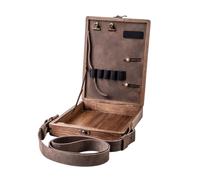 Bolsa de mensajero de madera para escritores, caja de almacenamiento A5 para artistas, caja de almacenamiento multifuncional para herramientas de y pinceles, bolsa de madera de nogal hecha a