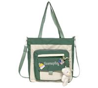 Bolsa de mensajero linda, bolsa de mensajero con bandolera - Bolsa estética | Bolsa de escuela de hombro informal y de gran capacidad para niñas, verde, Se référer au descriptif
