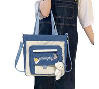 Bolsa de mensajero linda, bolsa de mensajero con bandolera - Bolsa estética | Bolsa de escuela de hombro informal y de gran capacidad para niñas, azul, Se référer au descriptif