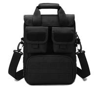 Bolsa de Mensajero Táctica, Mochila Bandolera MOLLE Maletín Equipo Utilitario de Mano para Herramientas EDC para Portátiles de 12 Pulgadas(Black)