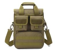 Bolsa de Mensajero Táctica, Mochila Bandolera MOLLE Maletín Equipo Utilitario de Mano para Herramientas EDC para Portátiles de 12 Pulgadas(Khaki)