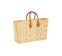 Bolsa de mimbre original de Ibiza Nativo, 46 cm, con hoja de palma marroquí, cesta de la compra trenzada, XXL, para hombre y mujer