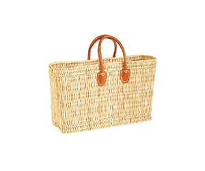 Bolsa de mimbre original de Ibiza Nativo, 46 cm, con hoja de palma marroquí, cesta de la compra trenzada, XXL, para hombre y mujer