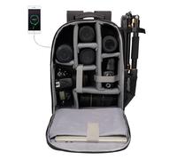Bolsa de mochila de la cmara Caden con compartimento para computadora porttil 15.6 """" para DSLR/SLR Camera sin espejo Camina de cmara impermeable