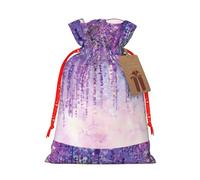 Bolsa de moda con estampado de flores de hiedra floral, bolsa ligera con cordón y etiqueta de papel kraft para Navidad, Halloween