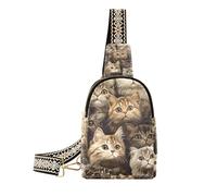 Bolsa de moda para mujer, diseño de gatos escoceses, color marrón, para viajes, a la moda, Cute Scottish Fold Cats Brown, 1 size