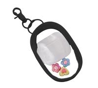 Bolsa de monedas transparente | Bolsa para auriculares para llevar en bolso de monedas | Llavero con anillo de suspensión para graduación, cumpleaños, día de niños y Navidad, multicolor, Black