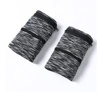 Bolsa de muñeca, cartera de bolsillo con cremallera para correr, caminar, senderismo, ciclismo, yoga y más (juego de 2) (negro+negro, S)