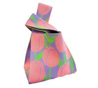 Bolsa de muñeca Knot Bolso de hombro reutilizable for mujer y niña, bolso mano punto hecho a con nudo, 2 uds(Pink)