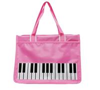 Bolsa de música con asa - Patrón de clave de sol y notas altas, de nailon, reutilizable, ideal for llevar libros, for niños y estudiantes.(E)