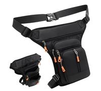 Bolsa De Muslo - Bolsa De Piernas Multifuncional Para Motocicleta, Senderismo, Viaje - Bolsa Resistente Con Correas Ajustables, Compartimentos Con Cremallera - Accesorio Práctico Para Hombres Y Mujere