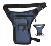 Bolsa de Muslo con Correa para la Pierna, Bolsas de piernas Unisex Ajustables con Cremallera con Calma con Bolsillo múltiple para Senderismo de Motocicleta al Aire Libre, 7.1x0.8x12.2in, Azul, Carrer