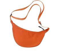 Bolsa de nailon con diseño de media luna para mujer, bolsa cruzada estética con correa ajustable, bolsa de hombro ligera de media luna para viajes, trabajo y festivales, color naranja, a, One Size