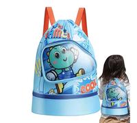 Bolsa de natación para niños, bolsa de natación para niños, mochila de playa con dibujos animados para separar la humedad y la sequedad, compartimento para zapatos, mochila de piscina con cordón