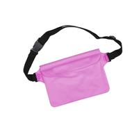 Bolsa de natación transparente para la cintura, gran capacidad, para correr, viajar y deportes acuáticos, bolsa de natación transparente con correa, Rojo