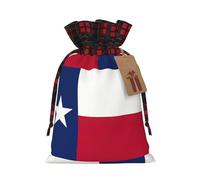 Bolsa de Navidad a cuadros a juego con diseño de bandera de Texas con cordón para fiestas de cumpleaños de Navidad, 4.7 x 6.9 pulgadas