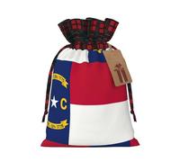 Bolsa de Navidad a cuadros con estampado de bandera del estado de Carolina del Norte con cordón para fiestas de cumpleaños de Navidad, 4.7 x 6.9 pulgadas