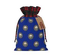 Bolsa de Navidad a cuadros con estampado de bandera del estado de New Hampshire con cordón para fiestas de cumpleaños de Navidad, 4.7 x 6.9 pulgadas